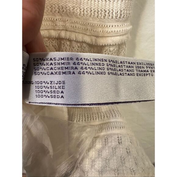 Ralph Lauren Purple Label Ivory Cashmere Linen Silk Knit Dress Size M, NWT - Picture 4 of 9